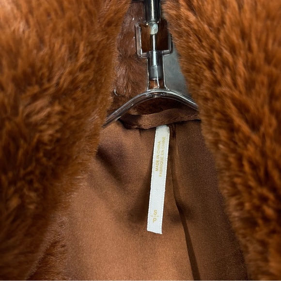 Free People Kate Faux Fur Coat in Terracotta Oversized Chunky Teddy Jacket S - Picture 11 of 16